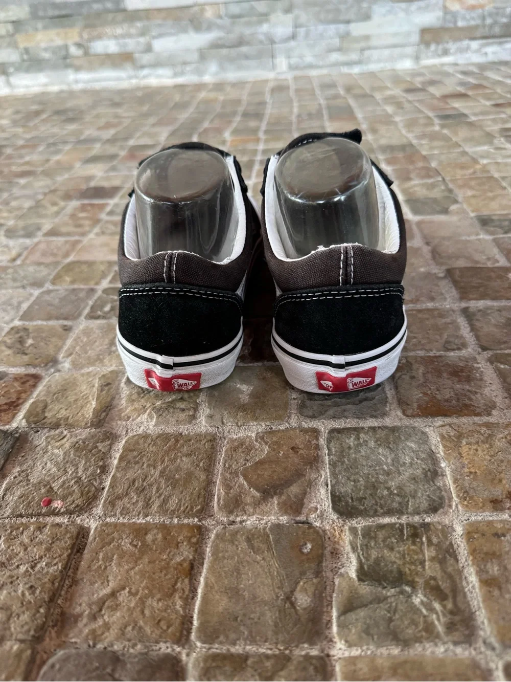 Vans Old Skool Velcro Sneakers in Black and White